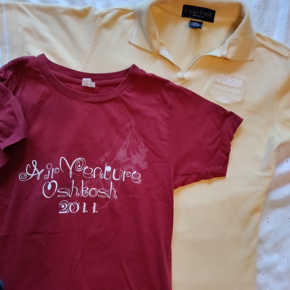 Cross Creek Tops - 2 AirVenture Women shirts. 1 collar/1 t-shirt.Oshkosh Aviation EAA